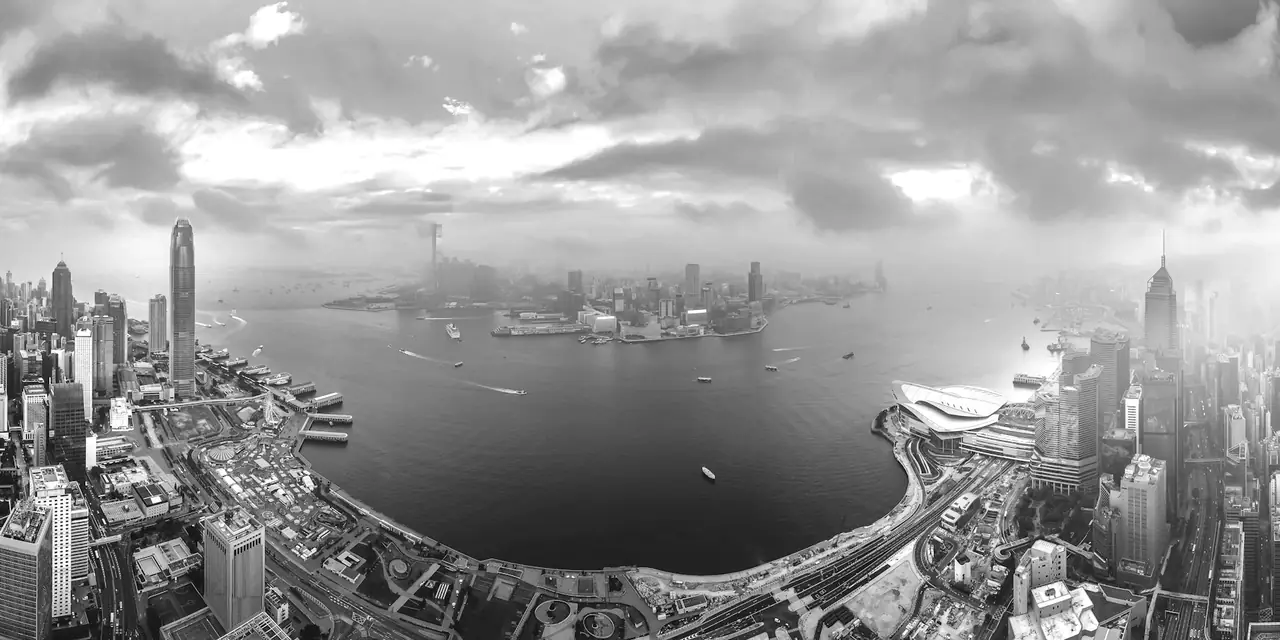 Victoria Harbour and the towers of Central